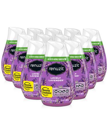 Renuzit Gel Solid Air Freshener, Lovely Lavender Scent, Nonstop Freshness, 12 Count Lavender 12 Count (Pack of 1)