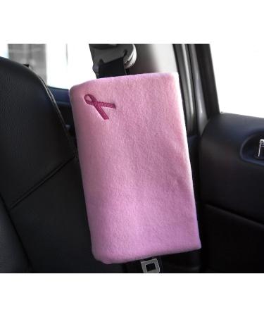 Breast & Chest Buddy - Seatbelt Cushion for Mastectomy & Breast Reconstruction | Solid Pink with Cancer Ribbon - Buy Online on SooperMarket.com