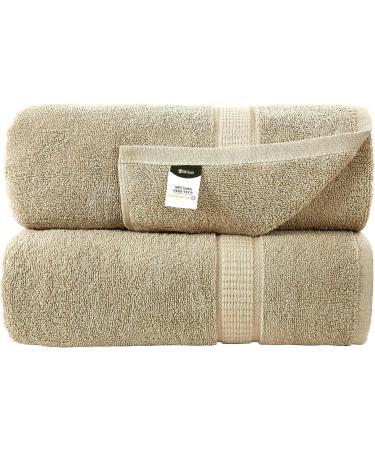 Oakias 2 Pack Luxury Beige Bath Sheets - 35 x 70 Inches, 600 GSM Extra Large Towels - Buy Online on SooperMarket.com