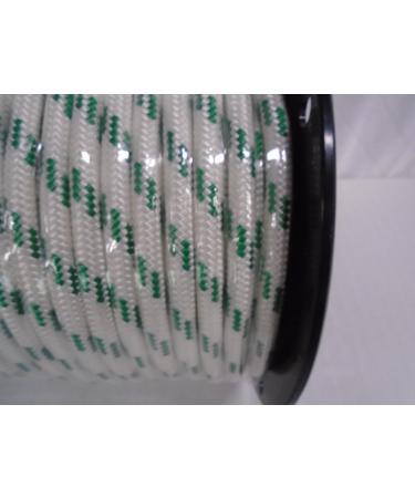 7/16 Inch Double Braid Polyester Rope - 100 ft - White/Green - Buy Online on SooperMarket.com