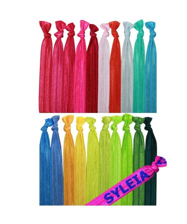 Syleia Hand Knotted Hair Ties (Pack of 20) Wildflowers Colors