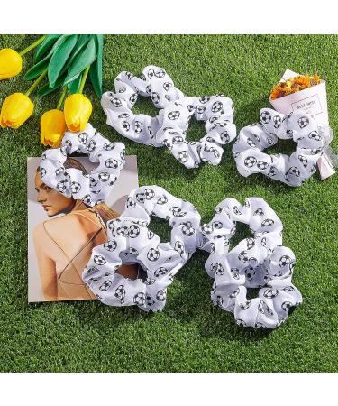 8 Piece Soccer Hair Scrunchies - No Crease Elastic Hair Bands for Girls and Women Players - White Soccer Hair Accessories - Buy Online on SooperMarket.com