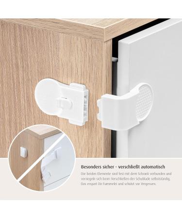 Reer Cabinet & Drawer Lock - 3 Piece Value Pack | Child Safety Expert | White - Shop Internationally - Buy Online on SooperMarket.com
