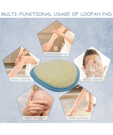 6 Pack Exfoliating Loofah Facial Cleaning Pads - Natural Organic Luffa & Soft Bamboo Terry | Hook & Elastic Hand Strap Scrubber - Buy Online on SooperMarket.com