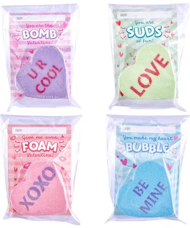 JOYIN 12 Packs Valentine's Day Heart Shape Bath Bomb with Cards - Perfect for Valentine Party Favors & Gifts - Buy Online on SooperMarket.com