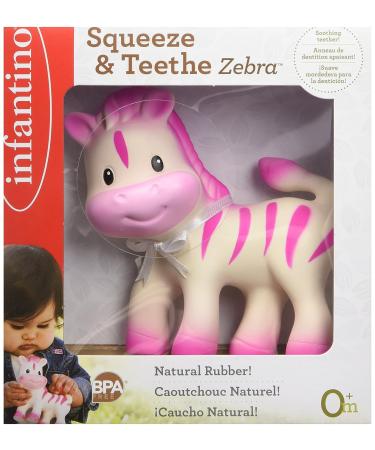 Infantino Squeeze and TeeThe Zebra Teether Toy - Fun and Soothing for Baby - Buy Online on SooperMarket.com