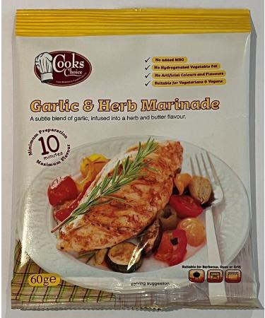Cooks Choice Garlic & Herb Marinade/Seasoning/Flavoring/Glaze/Meat Rub 60 Grams
