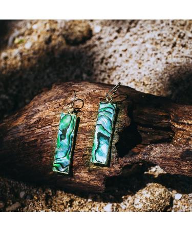 AYANA Abalone Gold-Plated Earrings for Crown, Third Eye & Heart Chakras | Handmade with Natural Healing Crystals - Tranquility, Harmony, Cleansing - Buy Online on SooperMarket.com