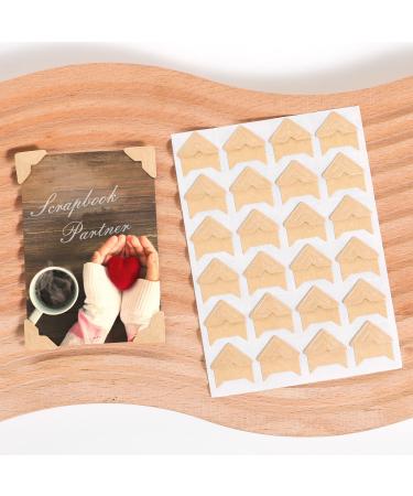 TSSART 600 Count Acid Free Photo Corners - Self-Adhesive Paper Corners with Oxidation Resistance for Scrapbooks Photography and Cardstock (Kraft)