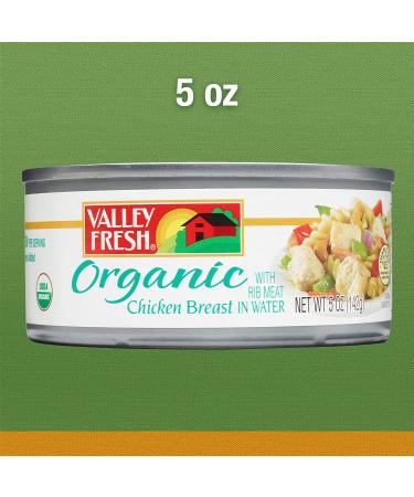 VALLEY FRESH Organic White Chicken in Water - 5oz | Premium Quality - Buy Online on SooperMarket.com