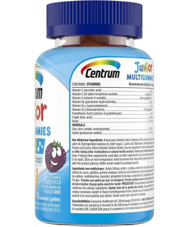 Centrum Junior Multigummies Multivitamins Gummies Kids Multivitamin Gluten-Free Orange Cherry & Berry Flavours Mineral Supplement 70 Count (Packaging May Vary) - Buy Online on SooperMarket.com