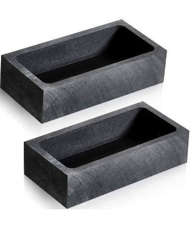 2 Pieces Graphite Ingot Mould Crucible Mould for Casting Gold Silver Metal Aluminum Copper Brass Melting Refining (4 x 2 x 1 Inch)