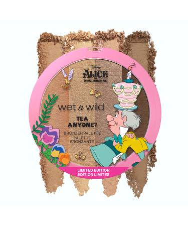 Wet n WIld Alice in Wonderland Tea Anyone Makeup Bronzer Palette Including 4 Sun-kissed Warmth Shades Blendable Shades for Buildable Makeup's Radiant Soft-Focus Effect