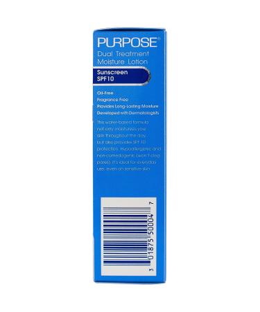 Purpose Dual Treatment Moisture Lotion SPF 10 - 4 oz - Buy Online on SooperMarket.com