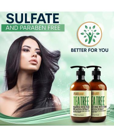 Tea Tree Shampoo & Conditioner Set - Sulfate Free, Anti-Dandruff Scalp Treatment for Dry, Flaky Skin - Men and Women - Buy Online on SooperMarket.com