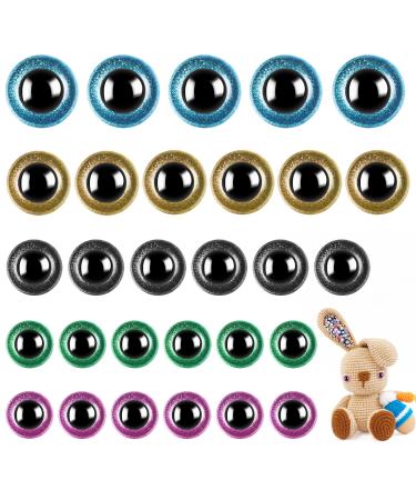 150Pcs Large Safety Eyes for Amigurumi Plastic Craft Crochet Dolls Eyes for DIY Puppets Bear Crafts Stuffed Animals Amigurumi Making Supplies(Colorful)