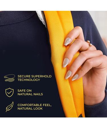 KISS imPRESS No Glue Mani Press On Nails - On My Mind White Almond Shape Medium Size Includes 30 Nails & Accessories - Shop Now Internationally - Buy Online on SooperMarket.com