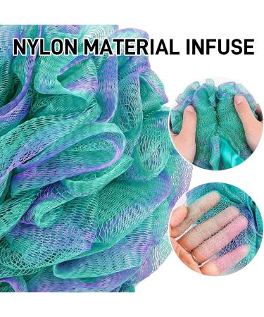 4 Pack XL Soft Nylon Loofah Bath Sponge for Exfoliating Shower Scrubber - Men and Women Beauty Bathing Accessory Set - Buy Online on SooperMarket.com