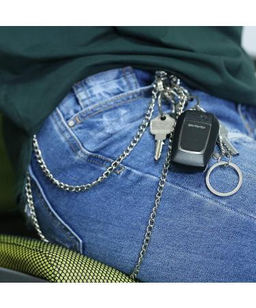 Teskyer 18 Inch Silver Wallet Chain with Lobster Clasps and Extra Rings - Keychain for Keys, Wallet, Jeans, Belt Loop, Purse - Silver - Buy Online on SooperMarket.com
