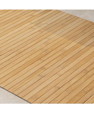 Buy DE-COmmerce Bamboo Bath Mat Set of 3 - Non-Slip Wooden Rug for Bathroom in Nature Color - Buy Online on SooperMarket.com