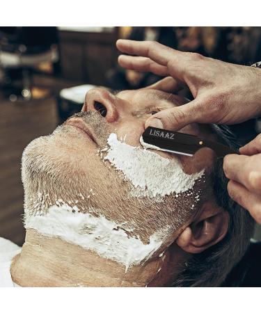 Premium Black Straight Razor for Men | 10 Stainless Steel Blades | Classic Shaving Tool | Professional Barber Supplies | 4.8in Quality Design - Buy Online on SooperMarket.com