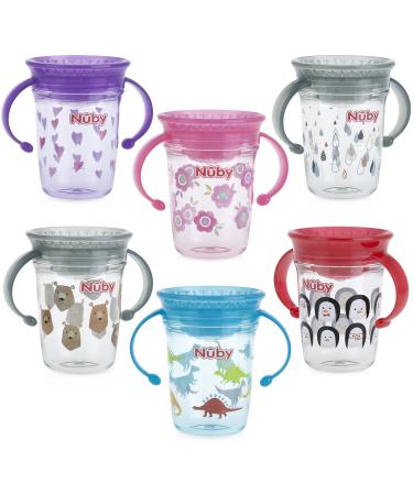 Nuby Tritan No Spill 2 Handle 360 Degree Printed Wonder Cup  Prints May Vary  1pk Multicolor