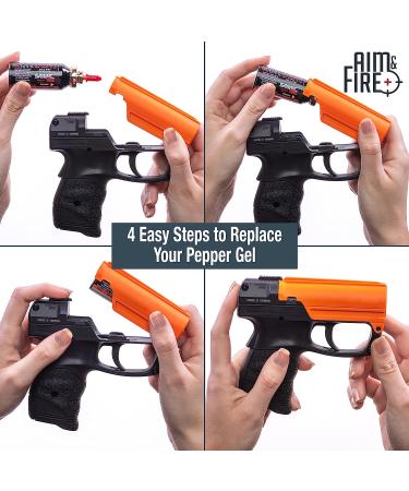 SABRE Aim and Fire Pepper Gel Refill Canister - 13 Bursts, 15-Foot Range - Safer Gel for Use with Aim and Fire Pepper Gel System Pistol - Buy Online on SooperMarket.com