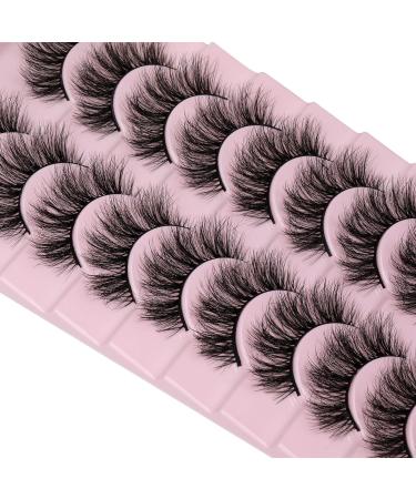 WiWoseo 10 Pairs Natural Faux Mink 3D False Eyelashes - Wispy & Fluffy - Buy Online on SooperMarket.com