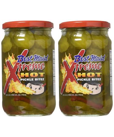 Best Maid Xtreme Hot Pickle Bitez 24oz Jar - Pack of 2 | Spicy Snack Delight - Buy Online on SooperMarket.com