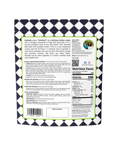Jain Family Foods Khichdi Kit - Plant-Based Vegan Ayurvedic Meal with Spices - 7.4oz Homemade Kitchari - Buy Online on SooperMarket.com