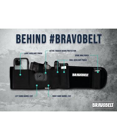 BravoBelt Belly Band Holster for Concealed Carry - Athletic Flex Fit for Running, Jogging, Hiking - Glock 17-43 Ruger S&W M&P 40 Shield | Men & Women - Black Standard (Up to 44 Belly) - Buy Online on SooperMarket.com