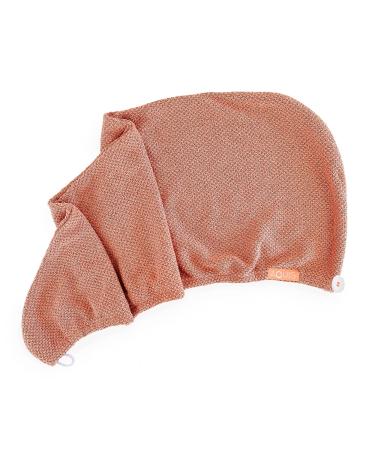 AQUIS COPPER SURE™ Rapid Dry Microfiber Hair Wrap, Button-Loop Closure Wrap Shape, Clean Towel Technology, Ultra-Absorbent