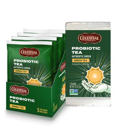 Celestial Seasoning Green Probiotic Tea Authentic Green Contains Caffeine 5 Tea Bags (Pack of 24)