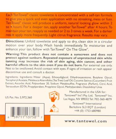 TanTowel Full Body Classic Creme 15 Count - Convenient Self-Tanning Wipes - Buy Online on SooperMarket.com
