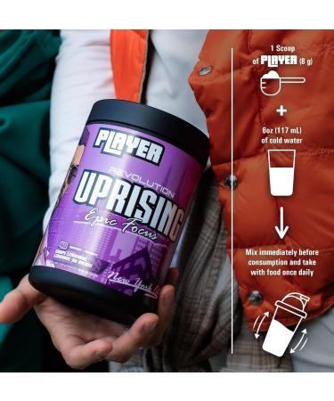 Revolution Nutrition Uprising Player Lion's Mane L-Theanine Caffeine 320g 40 Servings Blue Raspberry Lemonade Blue Raspberry Lemonade 320g - Buy Online on SooperMarket.com