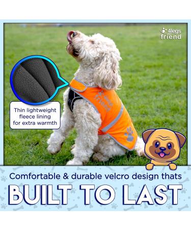 Reflective Light Fleece Dog Coat - High Visibility & Safety - 5 Sizes Available | Perfect for Outdoor Activities - Orange M - Buy Online on SooperMarket.com