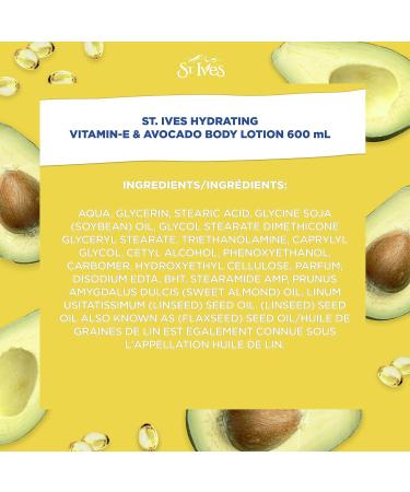 St. Ives Hydrating Vitamin E & Avocado Body Lotion 4 x 600 mL 600 ml (Pack of 4) - Buy Online on SooperMarket.com