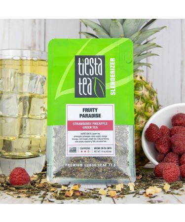 Tiesta Tea Fruity Paradise - Loose Leaf Strawberry Pineapple Green Tea | 1.6 oz for Hot & Iced | Medium Caffeine (25 Cups) - Buy Online on SooperMarket.com