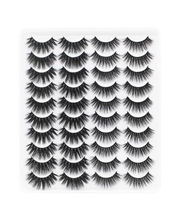 20 Pairs 3D Mink Eyelashes - Fluffy & Dramatic 17-18mm False Lashes for Wholesale Makeup - Buy Online on SooperMarket.com