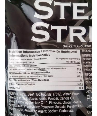 Kirkland Signature Extra Thick Cut Beef Steak Strips 300g - Premium Cured & Dried - Buy Online on SooperMarket.com