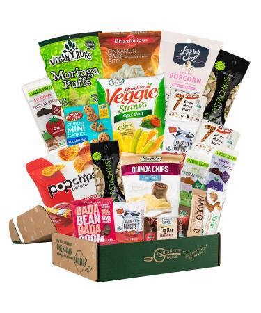 VEGAN Healthy Snacks Variety Pack NON GMO Gluten free Dairy Free Kosher Snack Food Gifts  The Perfect HOLIDAY GIFT BASKETS for Family Military Clients COLLEGE CARE PACKAGE  Get Well Gift Baskets