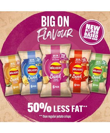 Walkers Oven Baked Prawn Cocktail Crisps 6 x 22g - Delicious Snack Pack - Buy Online on SooperMarket.com