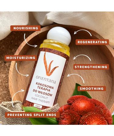 Orientana Hair Therapy Coconut with Amla & Neem - 99.9% Natural Vegan Treatment for Split Ends, Hair Loss, Growth, Dandruff & Damaged Hair - 105ml - Buy Online on SooperMarket.com