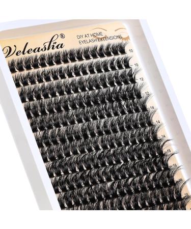 Veleasha 80D Fluffy Lash Clusters - 192PCS D Curl Volume Eyelash Extensions 10-18mm - Soft DIY Cluster Lashes for Home Use - Buy Online on SooperMarket.com