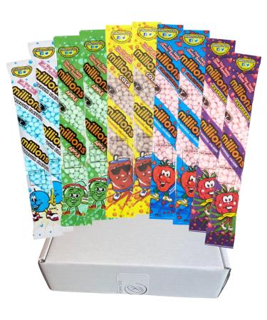 Ultimate Millions Sweets Selection 10 Pks 5 Amazing Juicy Flavours - Bubblegum Apple Cola Strawberry and Raspberry Exclusive to Delivrowe