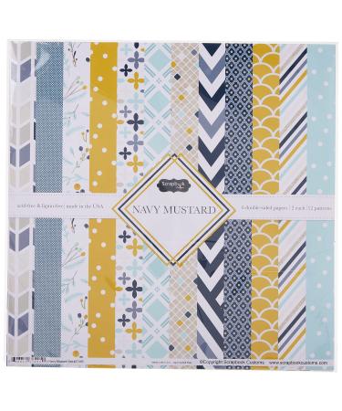 Scrapbook Customs 37495 Themed Paper Scrapbook Kit, Navy Mustard 1