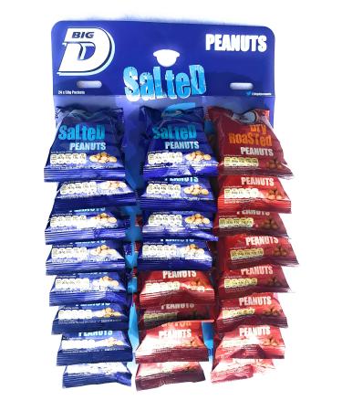 Big D Nuts | Mixed Pub Hanging Card 24x50g | 12x Salted Nuts 50g + 12x Dry Roasted Nuts
