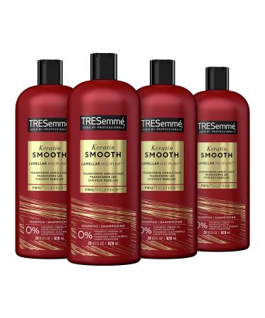 TRESemm Shampoo Keratin Smooth 4 Count For Dry Hair Sleek Look For Up To 72 Hours 28 Oz