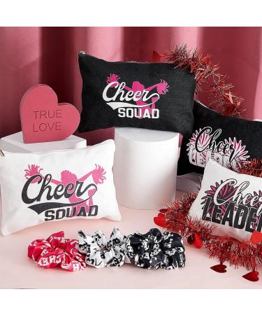 24 Pieces Cheer Bags for Cheerleaders Cheer Scrunchies Canvas Cheer Makeup Bags Cases Portable Travel Cheerleading Makeup Bag Cheer Elastic Scrunchies for Girls Cheerleaders Hair Ties Cheer Gifts - Buy Online on SooperMarket.com