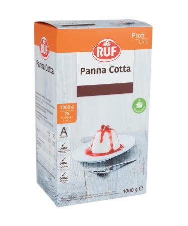 Ruf Panna Cotta traditional Italian dessert to serve with a delicious fruity-fresh strawberry sauce large pack without cooking 1x1000g cream 1 pack of 1x1000g
